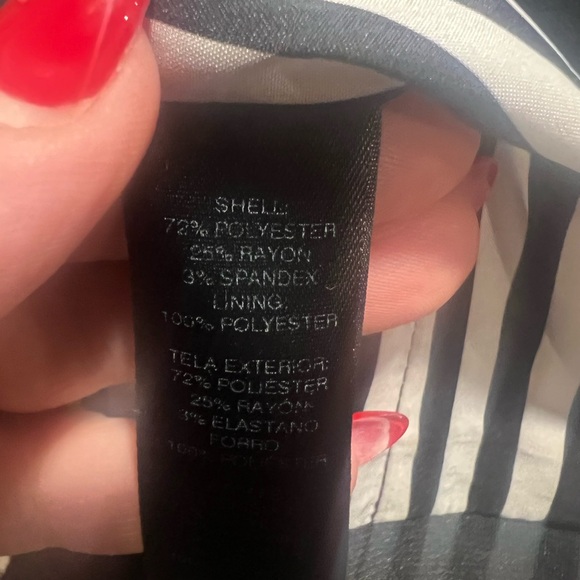 White House Black Market Stretchy Black Blazer Jacket - Sz 14 - Picture 7 of 8